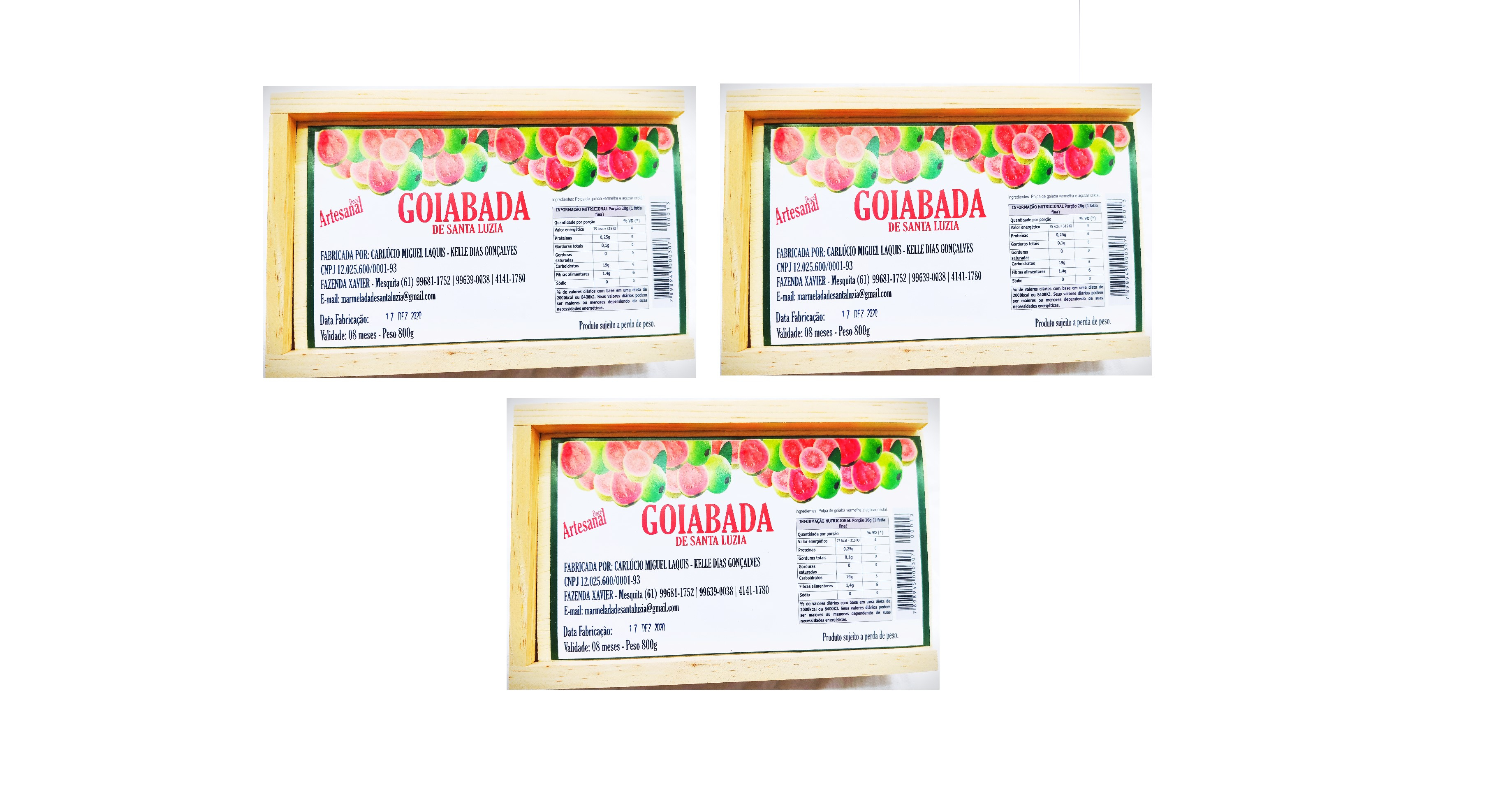 Goiabada De Corte De Santa Luzia 800G Kit Com 3 Unidades