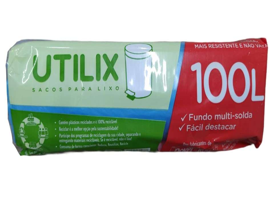 Sacos Para Lixo Utilix Dover Roll 100L Azul C/25 Unidades