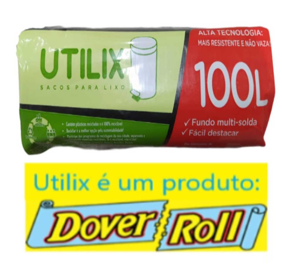 Sacos Para Lixo Utilix Dover Roll 100L Preto Com 25 Unidades